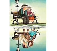 AIRDEA Loving Old Couple Grow Old Together 5D Diamonds Painting Kits, DIY Diamond Art Craft Supply for Adults, Full Drill Embroidery Art Picture for Home Wall Decor 30x40cm