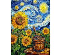 AIRDEA Starry Sky Diamond Art Kits Adults, 5D DIY Sunflower Diamond Painting Kit, Full Drill Gem Arts and Crafts for Adults for Home Wall Decor 30x40 cm