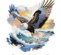 AIRDEA Tabletop American Kite Hawk Diamond Art Kits Adults, 5D DIY Special Shaped Stand Up Sea Waves Diamond Painting Kit, Desktop Ornament Gem Arts and Crafts for Adults 8x7 inch