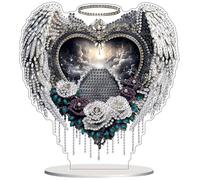 AIRDEA Tabletop Heaven's Gate Diamond Art Kits Adults, 5D DIY Special Shaped Stand Up Rose Wings Diamond Painting Kit, Desktop Ornament Gem Arts and Crafts for Adults 8x7 inch
