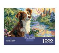 Airedale Terrier 1000 Pieces Eco-friendly Paper Sturdy Cardboard Jigsaw Puzzle Set Handsome Dog Impossible Hard Difficult Birthday Toy Jigsaw Gifts for Family, Friends 70x50cm/1000pcs