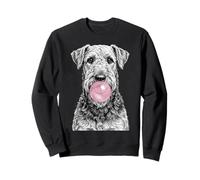 Airedale Terrier Dog Blowing Pink Bubblegum Sweatshirt