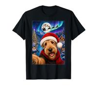 Airedale Terrier Dog Christmas Moon Night Santa Sleigh Xmas Value Graphic T-Shirt