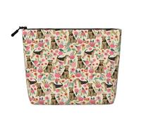 Airedale Terrier Dog Cute Dogs, Cosmetic Bag Imitation Linen Makeup Bag Portable Travel Toiletry Bag
