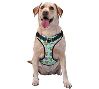 Airedale Terrier Dog Floral Parties,Pet Harness,Adjustable Reflective Dog Harness,Pet Leash Vest,M