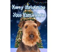Airedale Terrier Dog Merry Christmas Xmas Personalised Card A5 Any Name TM123