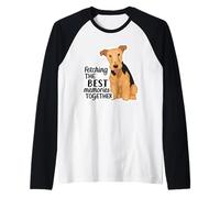 Airedale Terrier Dog Mom Fetching Memories Raglan Baseball Tee