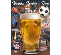 Airedale Terrier Dog Pint Father's Day Greeting Card A5 Dad Things Step Dad Pub Beer PP22