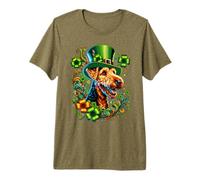 Airedale Terrier Dog St Patricks Day Artwork Premium T-Shirt