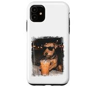 Airedale Terrier Drinking Iced Coffee Urban Night Vibes Case for iPhone 11