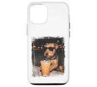 Airedale Terrier Drinking Iced Coffee Urban Night Vibes Case for iPhone 12/12 Pro