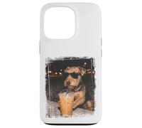 Airedale Terrier Drinking Iced Coffee Urban Night Vibes Case for iPhone 13 Pro