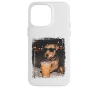 Airedale Terrier Drinking Iced Coffee Urban Night Vibes Case for iPhone 14 Pro Max