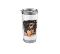 Airedale Terrier Drinking Iced Coffee Urban Night Vibes Stainless Steel Insulated Tumbler