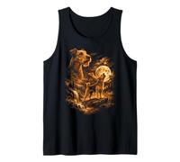 Airedale Terrier Howling Moon Dog Fantasy Forrest Wilderness Tank Top