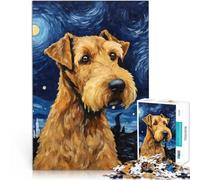 Airedale Terrier NightJigsaw Puzzle for Adults 2000 Pieces Interesting Stress Reduction Unique Home Decor and Gifts 70x100cm