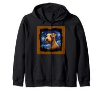 Airedale Terrier Starry Night Zip Hoodie