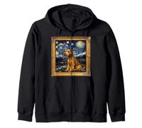 Airedale Terrier Starry Night Zip Hoodie