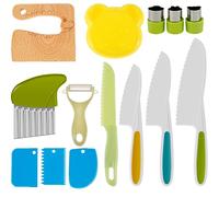 Airener 14PCS Knife for Kids, Kids Knife for Chopping, Kids Kitchen Knife Set, Plastic Children Cooking Knives with Potato Slicer, Durable Kitchen Cutter Set for Kids Cooking Cutting Fruit Bread