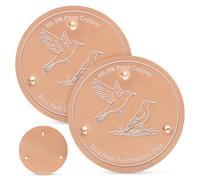 Airener 2 Pcs Bird Bath Copper Disk, 0.6mm Flower Shape 99.99% Pure Copper Birdbath Cleaner with Three-Point Support, Bird Purification Disk for Outdoor, All Birdbath Bowls(Style 2)