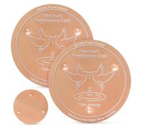 Airener 2 Pcs Bird Bath Copper Disk, 0.6mm Flower Shape 99.99% Pure Copper Birdbath Cleaner with Three-Point Support, Bird Purification Disk for Outdoor, All Birdbath Bowls(Style 1)