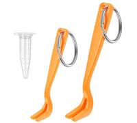 Airener 2 Pcs Tick Remover Tools, ABS Painless Tick Removal Hooks Set Ticks Remover for Dogs, Cats, Pets, Humans, Family (Orange)