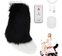 Airener Electric Moving Tail for Car Decoration, 28cm Rechargeable Remote Control Wagging Plush Animal Tail, Self Adhesive Exterior Accessory for Cars, Trucks, Motorcycles(Black)