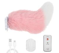 Airener Electric Moving Tail for Car Decoration, 28cm Rechargeable Remote Control Wagging Plush Animal Tail, Self Adhesive Exterior Accessory for Cars, Trucks, Motorcycles(Pink)