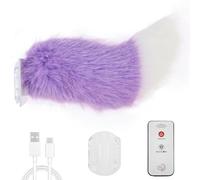 Airener Electric Moving Tail for Car Decoration, 28cm Rechargeable Remote Control Wagging Plush Animal Tail, Self Adhesive Exterior Accessory for Cars, Trucks, Motorcycles(Purple)