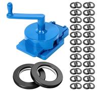 Airener Rotary Curtain Puncher, 1.9-2 Inch Adjustable Fabric Grommet Tool with 50 Grommets, Manual Hole Punch Cutter for DIY Curtain Holes Eyelet Punch Tool Kit Grommet Accessories(Black)