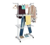 Airer Clothes Drying Rack Hanger Garment Laundry Indoor Rolling Wheels Metal