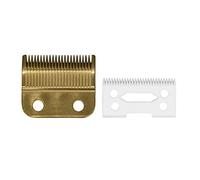 AIRERA Adjustable Replacement Blades Set #1006 for Wahl 8504 Hair Clippers, 1 Carbon Steel Fixed Blades, 1 Ceramic Moving Blade, Compatiable w/Wahl 5 Stars Series Hair Clippers(Gold)