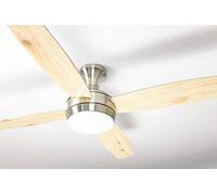 aireRyder Ceiling Fan Saturn Satin Nickel with Lighting and Remote Control 52” 132cm Blades in Silver and Pine