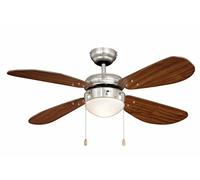 Ceiling fan Classic Nickel / Walnut with Light