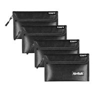 Airfish 4 Pack Fireproof Money Bag, 5 x 8 inches Fireproof Wallet, Waterproof Cash Bag with Zipper, Small Fireproof Cash Bag for Valuables-Black