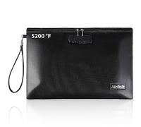 Airfish Fireproof Document Bags with Lock, 14.2 x 10 inches Zipper Closure Money Bag, Safe and Waterproof Storage Pouch for A4 A5 Document, Cash, Watch, Jewelry, Passport, Phone, Pad