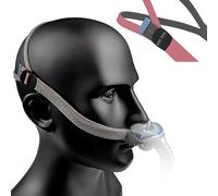 Airfit P10 / N30 Headgear Strap Upgraded CPAP Mask Replacement Straps Fully Adjustable Design Quickfit Elastic Fit for Resmed P10 / N30 Nasal Pillow System - Pink//Grey (2-Pack)