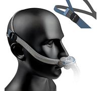 Airfit P10 / N30 Headgear Strap Upgraded Replacement Straps Fully Adjustable Design Quickfit Elastic - Fit for Resmed P10 / N30 Nasal Pillow System - Blue//Grey (2-Pack)