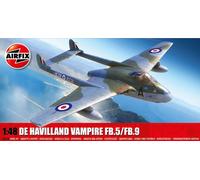 Airfix Model Set - A06108 de Havilland Vampire FB.5/FB.9 Model Building Kit - Plastic Model Plane Kits for Adults & Children 8+, Set Includes Sprues & Decals - 1:48 Scale Model