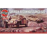 Airfix Vintage Classics Set - A02312V German Reconnaissance Set - Plastic Model Tank Kits for Adults & Children 8+, Set Includes 57 Pieces, Sprues & Decals - 1:76 Scale Model Tank Set