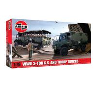 Airfix 1/76 Military Vehicles WWII 3-Ton General Service Troop Trucks Model Kits
