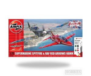 Airfix 2x 1/72 Planes Spitfire Red Arrows Mustang F35 Avro Lancaster Model Kits