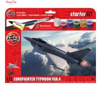 Airfix Starter Set - A55016 Eurofighter Typhoon FGR.4 Model Building Kit - Plastic Model Plane Kits for Adults & Children 8+, Set Includes Decals, Paints, Brushes & Poly Cement - 1:72 Scale