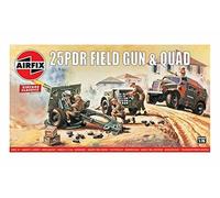 Airfix A01305V 1:76 25pdr Field Gun & Quad Vintage Classic Kit