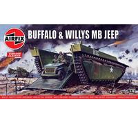 Airfix A02302V Buffalo Willys MB Jeep Military Vehicles Model Making Kit