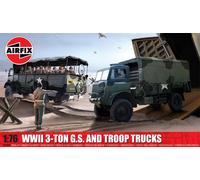 Airfix A03306A WWII 3-ton 4x4 General Service Troop Trucks Military Vehicles Kit