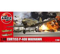 Airfix Model Set - A05130A Curtiss P-40B Warhawk Model Building Kit - Plastic Model Plane Kits for Adults & Children 8+, Set Includes Sprues & Decals - 1:35 Scale Model