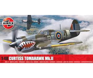 AIRFIX - A05133A Curtiss Tomahawk Mk.II Classic Kit Military Aircraft Plastic Model Plane Kits for Adults & Children 8+, Set Includes Sprues, Decals & Paint Guide - 1:48 Scale 2 paint schemes