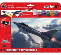 Airfix Starter Set - A55016 Eurofighter Typhoon FGR.4 Model Building Kit - Plastic Model Plane Kits for Adults & Children 8+, Set Includes Decals, Paints, Brushes & Poly Cement - 1:72 Scale
