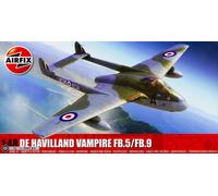 Airfix Model Set - A06108 de Havilland Vampire FB.5/FB.9 Model Building Kit - Plastic Model Plane Kits for Adults & Children 8+, Set Includes Sprues & Decals - 1:48 Scale Model